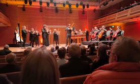 Musicians performing on stage